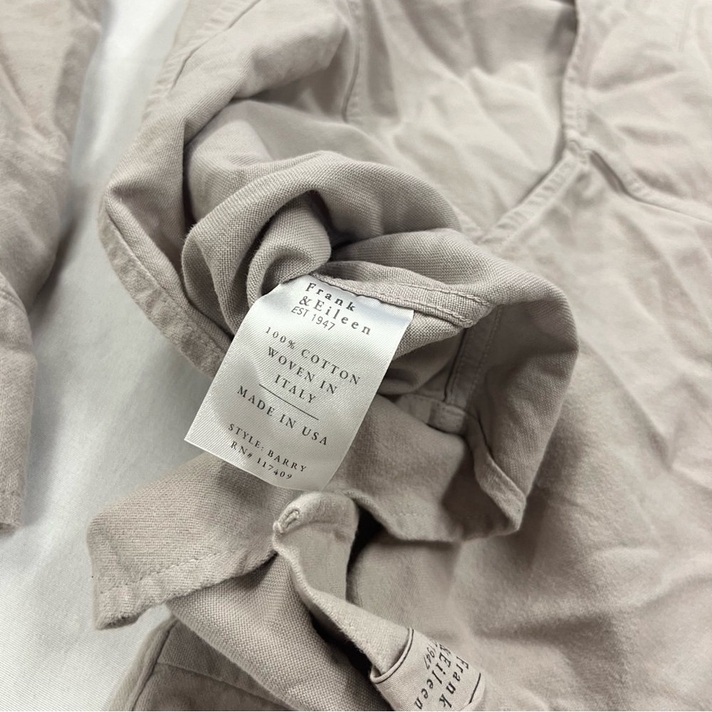 Frank & Eileen Medium Shirt Womens Barry Tan Khaki Long Sleeve Button Front - Picture 11 of 12